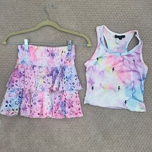 Flowers by Zoe Tie Dye Set. Size Large fits girls 8-10.